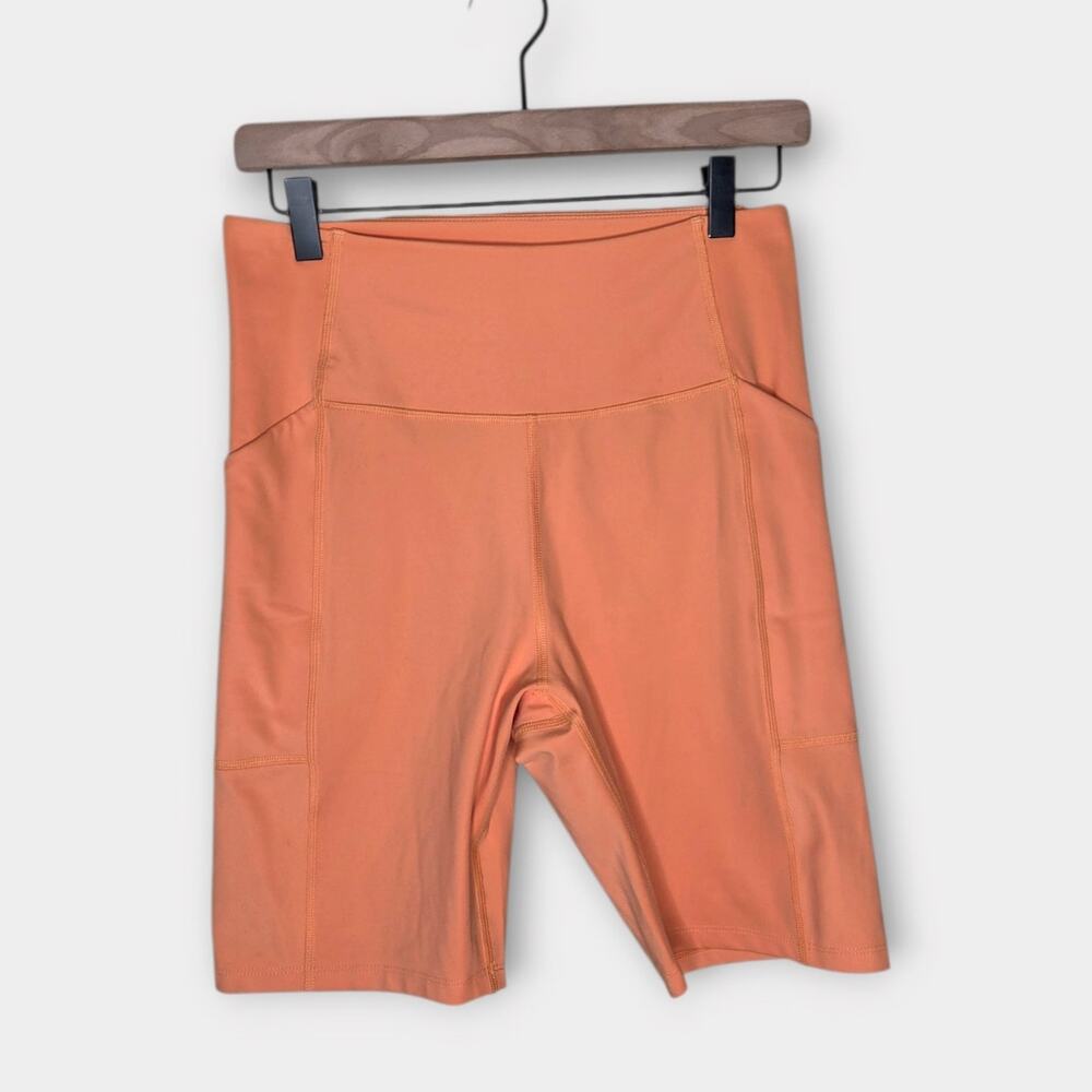 Girlfriend Collective Light Orange Athletic Biker Shorts Workout Women's Lg